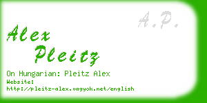alex pleitz business card